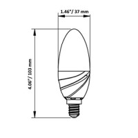 Bluefire 4 Watts B11 Led Candelabra Bulb, 2800K/ Warm White, E12 Base, 310 Lumens, 30W Replacement - 5Pcs Value Pack (Non-Dimmable)