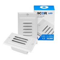 Nicor Lighting Led Step Light With Vertical And Horizontal Faceplates In White (Stp-10-120-Wh)