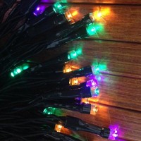 Devida Halloween Decorations Solar String Lights In Purple, Orange And Green, 100 Mini Led Set Plus 13Ft Long Lead Wire, Outdoor Waterproof Decor For Tree Wrap, Patio, Fence