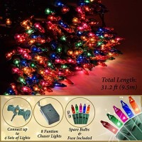 Holiday Essence - Set Of 140 Multi-Color Chasing Lights - Ul Certified - 8 Function Controller/Chaser - Green Wire - Indoor Use