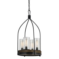 Transitional Four Light Chandelier from Chardon collection in IronWood finish 29 50 inches