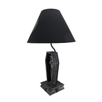 Zeckos Dark Dawning Vampire In The Coffin Black Table Lamp And Fabric Shade Gothic Dacor