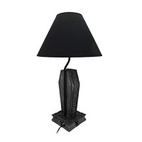 Zeckos Dark Dawning Vampire In The Coffin Black Table Lamp And Fabric Shade Gothic Dacor