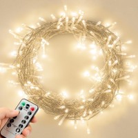 Koopower 16Ft String Lights 40 Led Remote (Timer Dimmable), Battery Operated Waterproof Fairy Lights With 8 Modes, Warm White