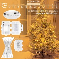 Koopower 16Ft String Lights 40 Led Remote (Timer Dimmable), Battery Operated Waterproof Fairy Lights With 8 Modes, Warm White