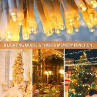 Koopower 16Ft String Lights 40 Led Remote (Timer Dimmable), Battery Operated Waterproof Fairy Lights With 8 Modes, Warm White