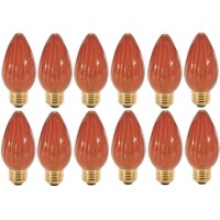 Satco S3370 Decorative Incandescent Light Bulb Pack Of 12 Amber Finish 40W 120V 335 Initial Lumens F15 Lamp Shape Medium