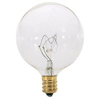 Satco 25G16 1/2 Incandescent Globe Light, 25W E12 G16 1/2, Clear Bulb [Pack Of 12]