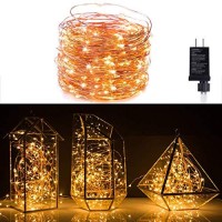 Fairy Lights Plug In, 100Ft 300Led Waterproof Firefly Lights On Copper Wire - Ul Adaptor Included, Starry String Lights For Wedding Indoor Outdoor Christmas Patio Garden Decoration, Warm White