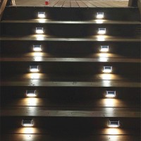 Solar Lights Outdoor Waterproof Deck Light Solar Stair Lights Outside Led Step Lighting Stainless Steel For Paths Patio Garden