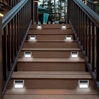 Solar Lights Outdoor Waterproof Deck Light Solar Stair Lights Outside Led Step Lighting Stainless Steel For Paths Patio Garden