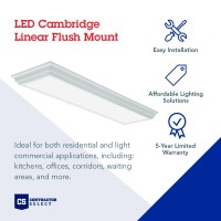 Lithonia Lighting Fmfl 30840 Caml 4000K Wh 4Foot Led Linear Flush Mount 2800 Lumens 120 Volts 35 Watts Damp Listed White