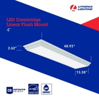 Lithonia Lighting Fmfl 30840 Caml 4000K Wh 4Foot Led Linear Flush Mount 2800 Lumens 120 Volts 35 Watts Damp Listed White