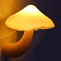 Esupport Mushroom-Shaped Energy Saving Sensor Led Night Light With Plug Yellow(Average Life Expectancy 50000H)