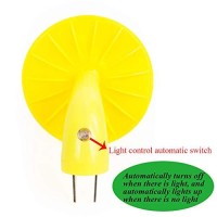 Esupport Mushroom-Shaped Energy Saving Sensor Led Night Light With Plug Yellow(Average Life Expectancy 50000H)