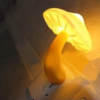 Esupport Mushroom-Shaped Energy Saving Sensor Led Night Light With Plug Yellow(Average Life Expectancy 50000H)