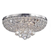 Jojospring Francisca 4-Light Chrome Finish Flush Mount Crystal Chandelier