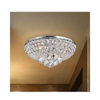 Jojospring Francisca 4-Light Chrome Finish Flush Mount Crystal Chandelier