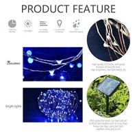 Solarmks Solar String Lights,200 Led Solar Lights Outdoor 8 Modes Blue Christmas Lights Waterproof Solar Fairy Lights For Pool Garden Patio Wedding Party Christmas Holiday Outdoor Decorative