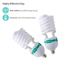 Limostudio [2-Pack] Photo Studio 85W 6500K Full Spectrum Daylight Energy Saving Compact Fluorescent Spiral Bulb,Day Light Tone, Agg1719