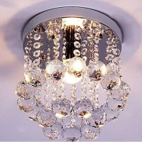 Surpars House Mini Style 1-Light Flush Mount Crystal Chandelier