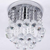 Surpars House Mini Style 1-Light Flush Mount Crystal Chandelier