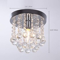 Surpars House Mini Style 1-Light Flush Mount Crystal Chandelier