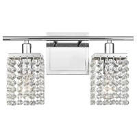 2-Light Crystal Bathroom Vanity Light