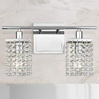 2-Light Crystal Bathroom Vanity Light