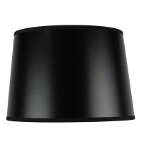 10X12X08 Hardback Shallow Drum Lampshade Black Parchment With Brass Spider Fitter - Perfect For Table And Desk Lamps - Medium, Black