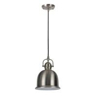 Aspen Creative 61006 Adjustable 1 Light Hanging Mini Pendant Ceiling Light, Transitional Design In Brushed Nickel Finish, Metal Shade, 8