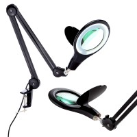 Brightech Lightview Pro Magnifying Desk Lamp, 225X Light Magnifier, Adjustable Magnifying Glass With Light For Crafts, Reading, Close Work - Black