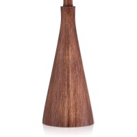 360 Lighting Fraiser Modern Accent Table Lamp 23 12 High Brown Faux Wood Tapered Column Oatmeal Drum Shade For Bedroom Living