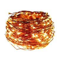 Dreamworth 165Ft 500 Led Warm White Copper Wire String Fairy Light Lamp Decoration Lighting With 12V Adapter For Christmas Party Wedding(50M)