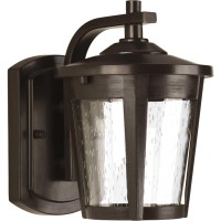 Progress Lighting East Haven Led Collection 1-Light Clear Seeded Glass Transitional Outdoor Small Wall Lantern Light Antique Bronze