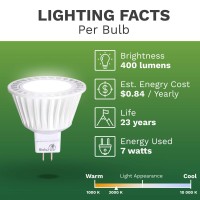 Bioluz Led 10 Pack Mr16 Led 50W Halogen Equivalent Dimmable 7W 3000K 12V Ac/Dc Ul Listed