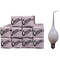 Creative Hobbies� Silicone Dipped, Country Style, Electric Candle Lamp Chandelier Light Bulbs, 7 Watt, Individually Boxed, Wholesale Pack Of 10 Bulbs