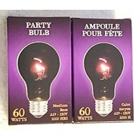 Black Light Incandescent Bulb Halloween Decor 60 Watt Pack Of 2