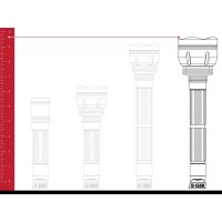 Serious amounts of light demands a serious flashlight and the RI1500 is just that it packs 1500 raw lumens on High and over 1607 feet 490 meters of projection while still being a highly portable 86 inches long The cool white LED has four modes of operatio