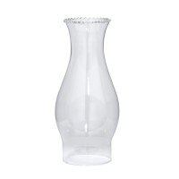 B&P Lamp 3 Inch By 8 1/2 Inch Clear Glass Crimped Top Chimney For Oil And Kerosene Style Lamps