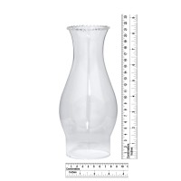 B&P Lamp 3 Inch By 8 1/2 Inch Clear Glass Crimped Top Chimney For Oil And Kerosene Style Lamps