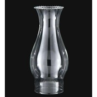 B&P Lamp 3 Inch By 8 1/2 Inch Clear Glass Crimped Top Chimney For Oil And Kerosene Style Lamps