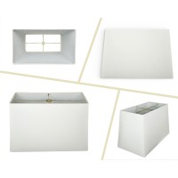 Royal Designs, Inc. Rectangle Hardback Lamp Shade, Hb-613-14Wh, White, (6 X 12) X (8 X 14) X 10