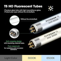 Vivosun T5 Grow Light Bulbs 2 Ft 22 Inches 24W 6500K Ho Fluorescent Tubes Light Bulbs Cool White T5 Bulb For 22 Inches T5 Ligh