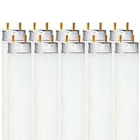 Luxrite Lr20730 (10-Pack) F32T8/841 32-Watt 4 Ft T8 Fluorescent Tube Light Bulb, Cool White 4100K, 2800 Lumens, G13 Medium Bi-Pin Base