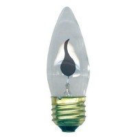 Creative Hobbies 10J Flicker Flame Light Bulb -Flame Shaped, E26 Standard Base, Flickering Orange Glow - Box Of 5 Bulbs