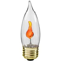 Creative Hobbies 3 Watt Flicker Flame Light Bulb - Flame Shaped, Flickering Orange Glow For Unique Ambience - E26 Standard Base, Box Of 10