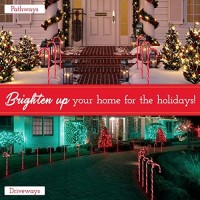 Prextex 10 Christmas Candy Cane Pathway Lights Markers For Indoor And Outdoor Use - Christmas Light Up Candy Cane Walkway Outside (2 Sets Of 5 Candy Canes, 22 Inches Tall)