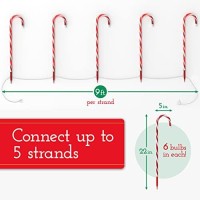 Prextex 10 Christmas Candy Cane Pathway Lights Markers For Indoor And Outdoor Use - Christmas Light Up Candy Cane Walkway Outside (2 Sets Of 5 Candy Canes, 22 Inches Tall)