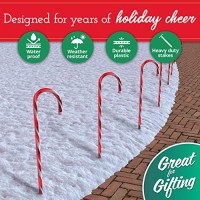 Prextex 10 Christmas Candy Cane Pathway Lights Markers For Indoor And Outdoor Use - Christmas Light Up Candy Cane Walkway Outside (2 Sets Of 5 Candy Canes, 22 Inches Tall)